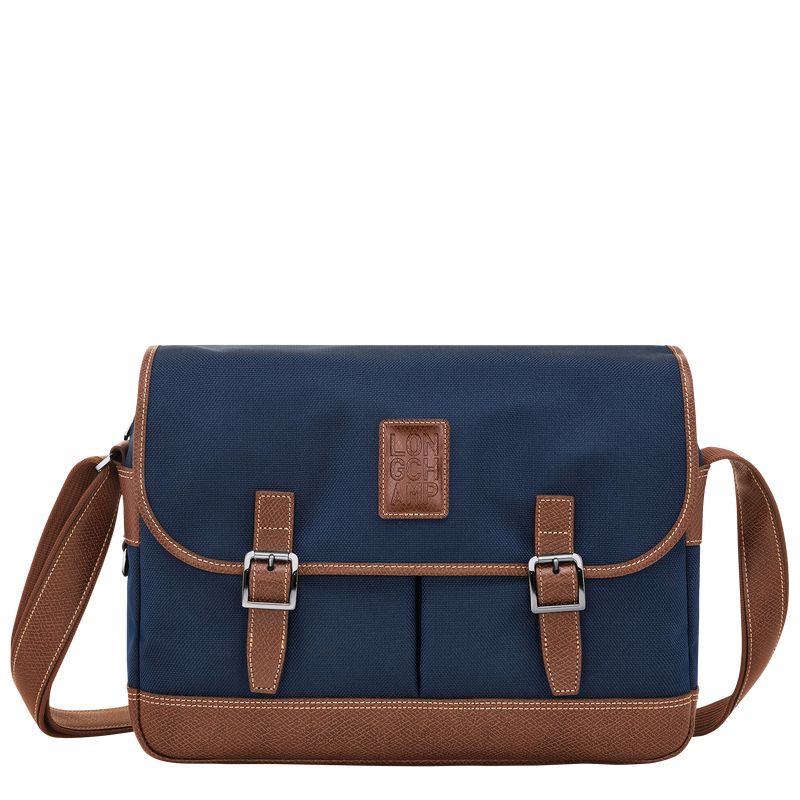 long champ Boxford L Recycled canvas Miesten Crossbody Laukut Sininen | FITC7597