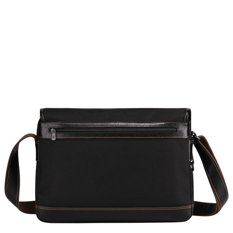 long champ Boxford L Recycled canvas Miesten Crossbody Laukut Mustat | FIRV7596