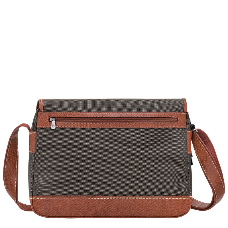 long champ Boxford L Recycled canvas Miesten Crossbody Laukut Ruskea | FIOK7584