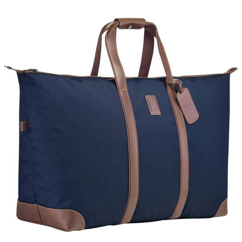 long champ Boxford L Recycled canvas Miesten Matkakassit Sininen | FIUZ7235