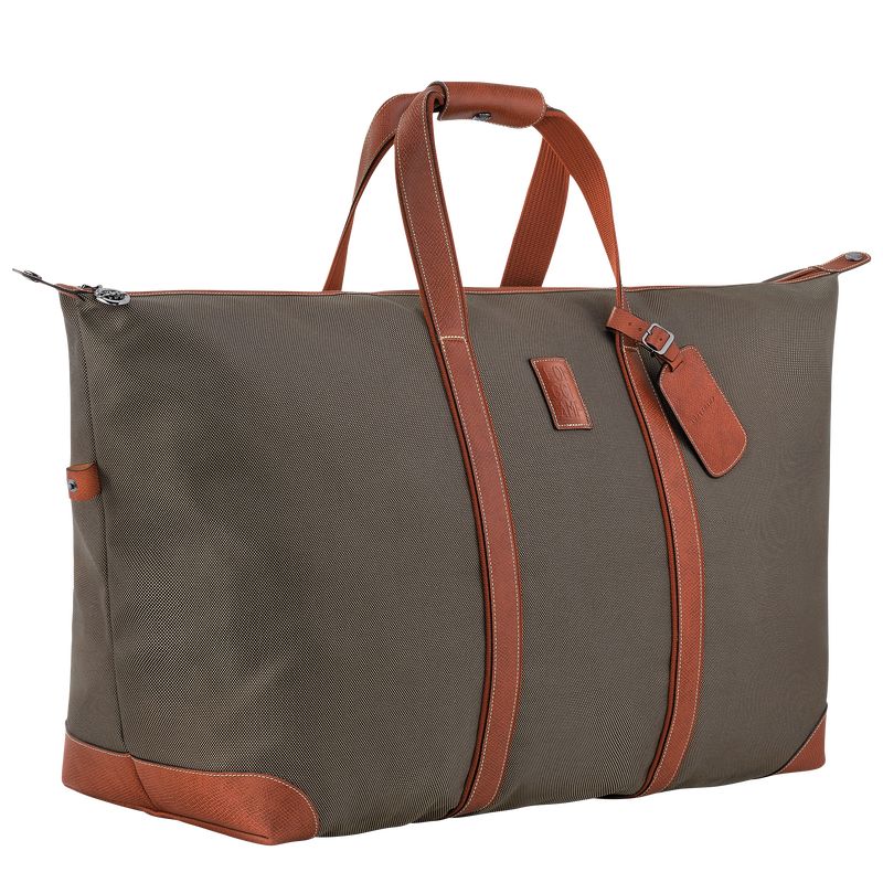 long champ Boxford L Recycled canvas Miesten Matkakassit Ruskea | FIYX7234