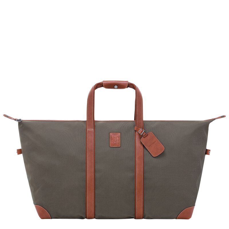 long champ Boxford L Recycled canvas Miesten Matkakassit Ruskea | FIYX7234