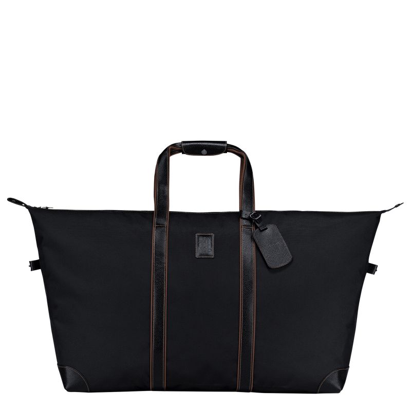 long champ Boxford L Recycled canvas Miesten Matkakassit Mustat | FITC7233