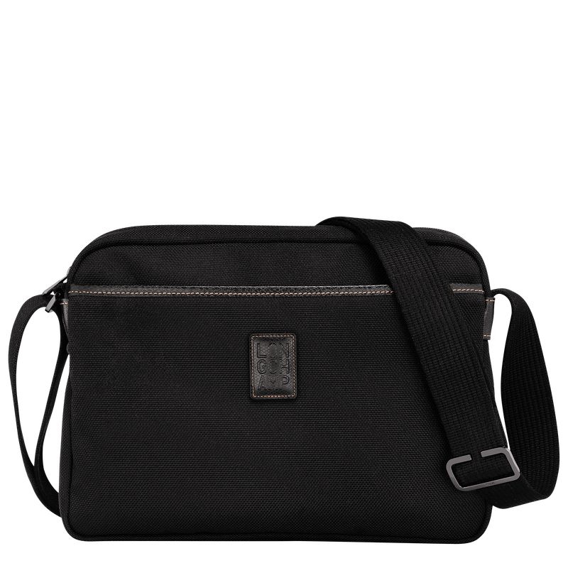 long champ Boxford M Camera Recycled canvas Miesten Crossbody Laukut Mustat | FIWN7594