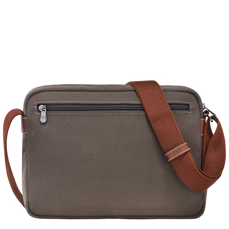 long champ Boxford M Camera Recycled canvas Miesten Crossbody Laukut Ruskea | FIPJ7583