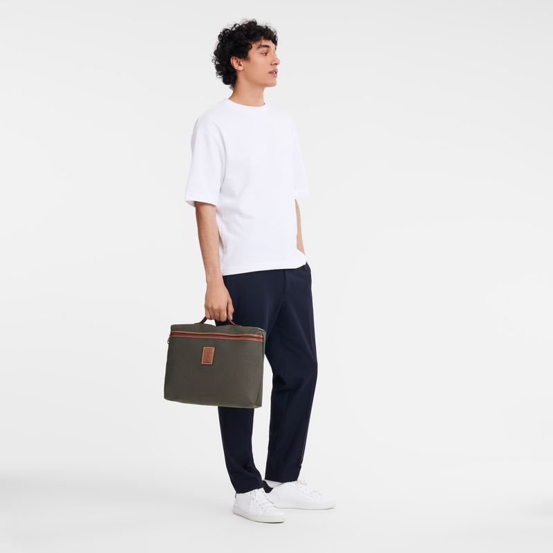 long champ Boxford S Recycled canvas Miesten Salkku Ruskea | FINW7617