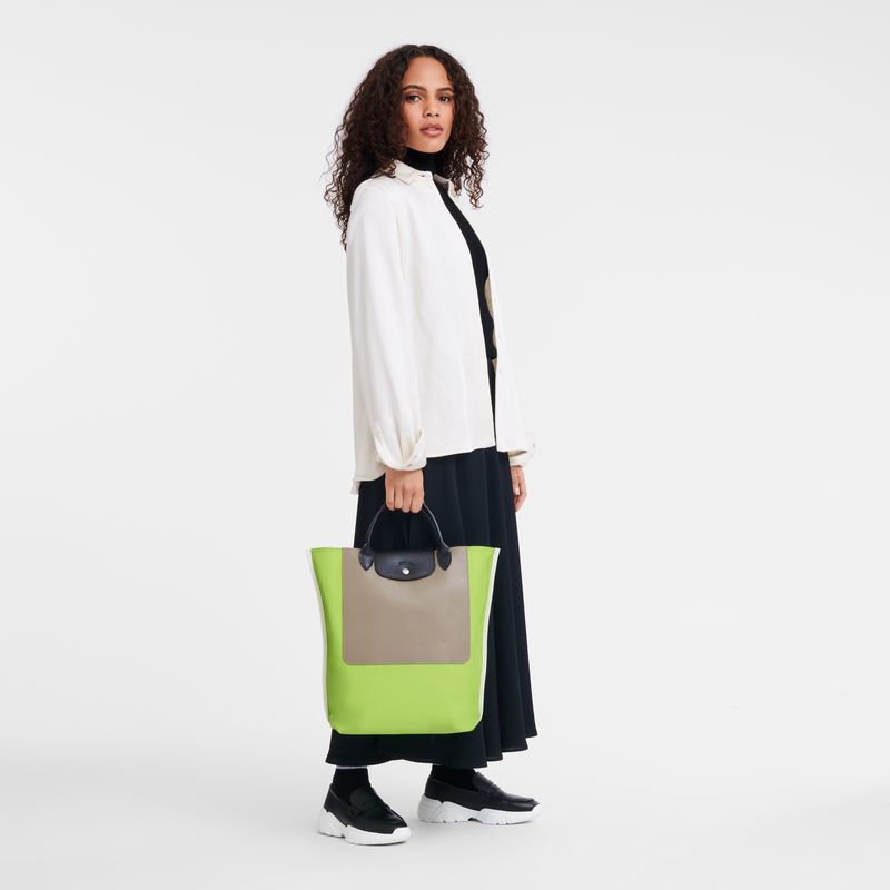 long champ Cabas M Tote Canvas Miesten Käsilaukku Vihreä Vaalean | FIGS7474