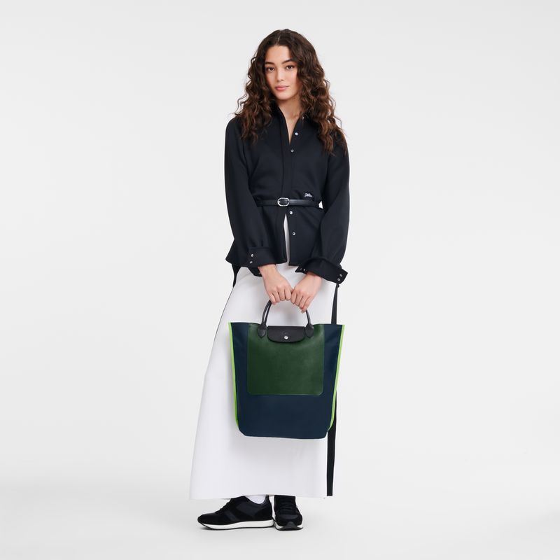 long champ Cabas M Tote Canvas Miesten Käsilaukku Laivastonsininen | FIJP7472