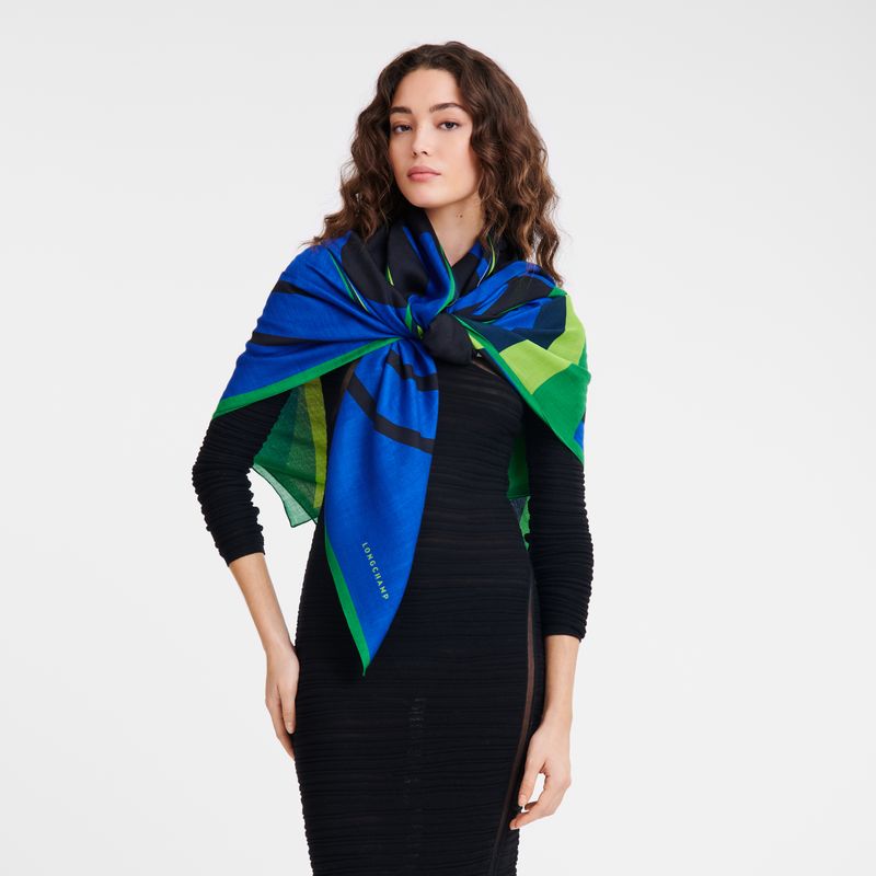 long champ Cavalier Shawl Wool blend Naisten Stoles Vihreä | FIMQ8087