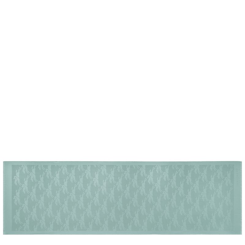 long champ Chevaux jacquard Wool Miesten Stoles Celadon | FIAH7062