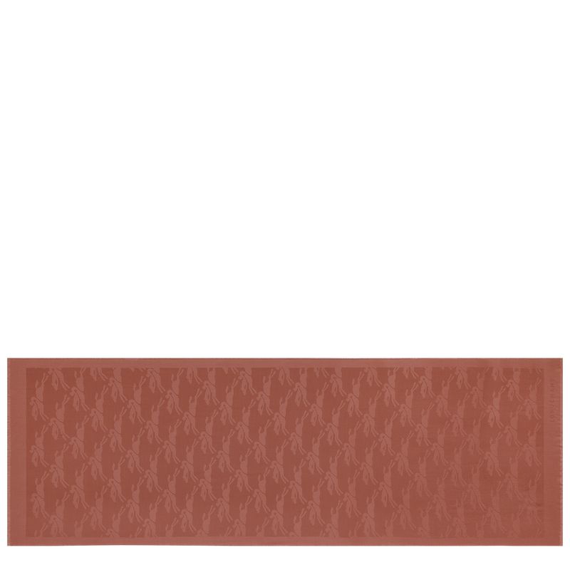 long champ Chevaux jacquard Wool Naisten Stoles Chestnut | FIYX8066