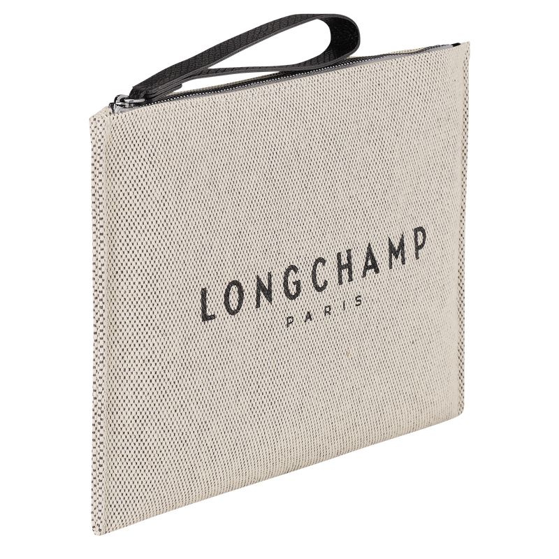 long champ Essential Canvas Miesten Pouches Ecru | FIWN7331