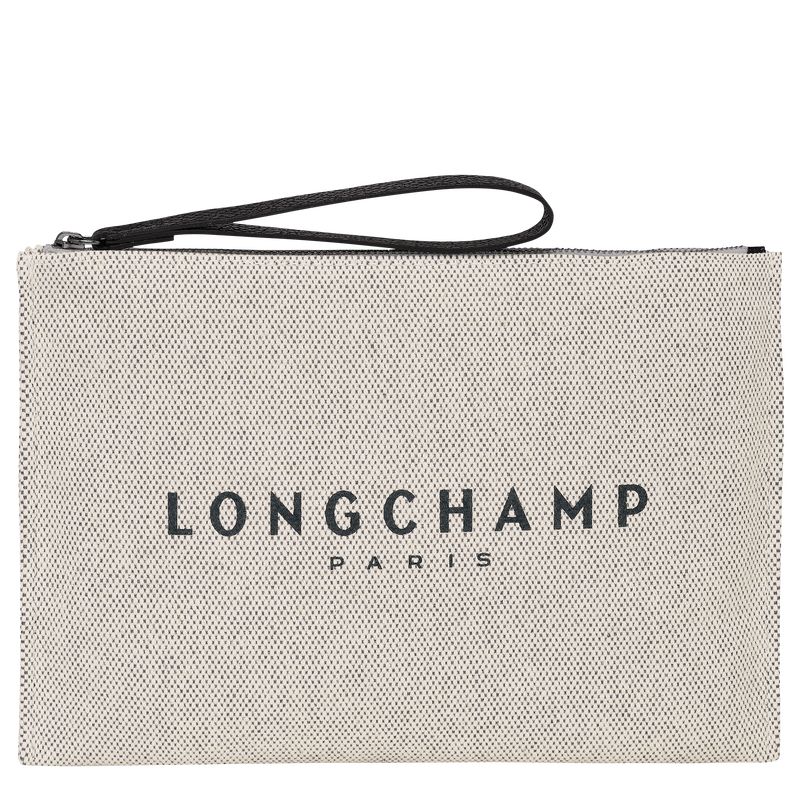 long champ Essential Canvas Miesten Pouches Ecru | FIWN7331