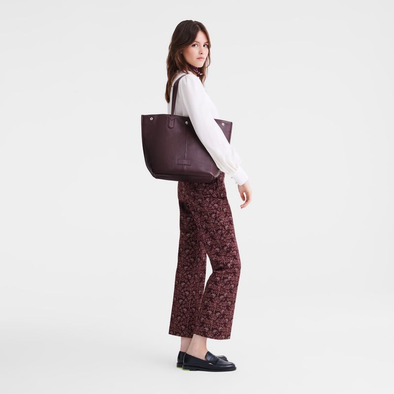 long champ Essential L Tote Leather Naisten Olkalaukku Eggplant | FIKO8858