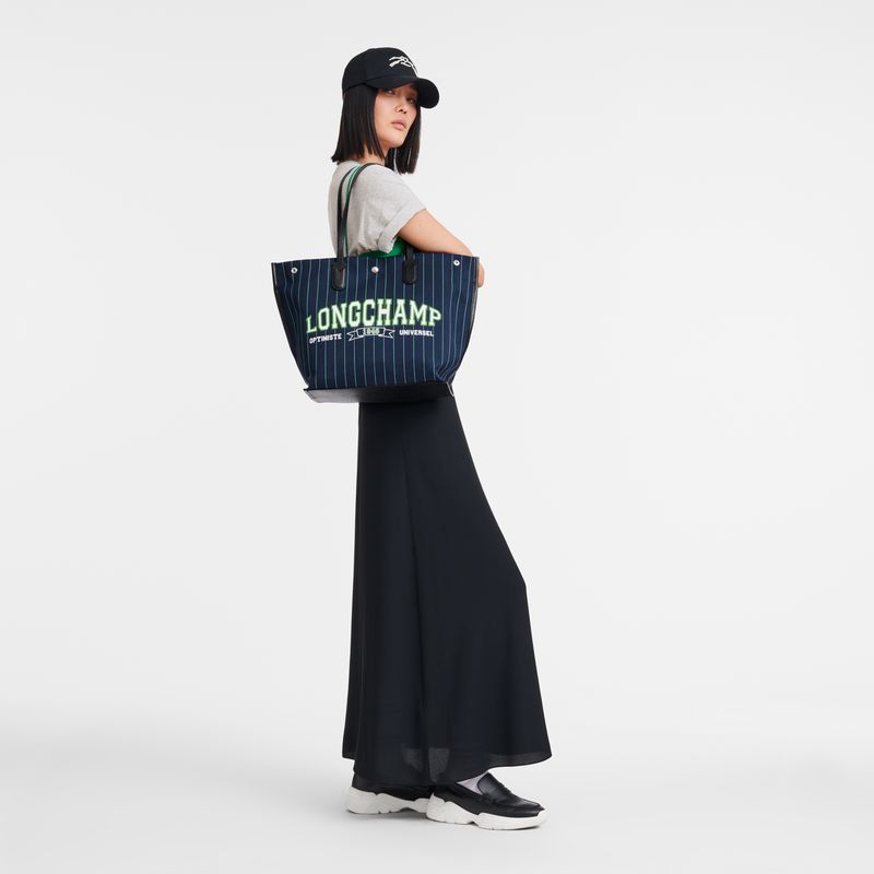 long champ Essential Tote Canvas Naisten Olkalaukku Laivastonsininen | FILI8859