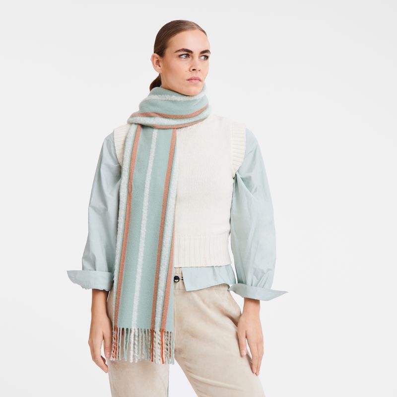 long champ Flocons Wool blend Naisten Stoles Celadon | FIOK8069