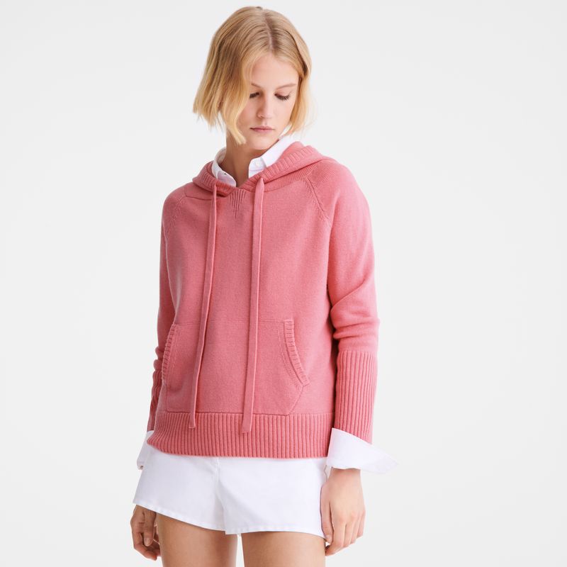 long champ Hoodie Knit Naisten Villapaita Marshmallow | FIWN7799