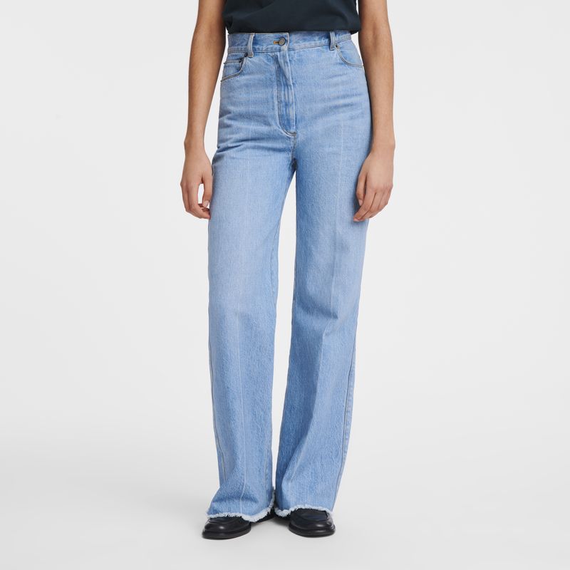 long champ Jean's Denim Naisten Housut Sininen | FIRV7700