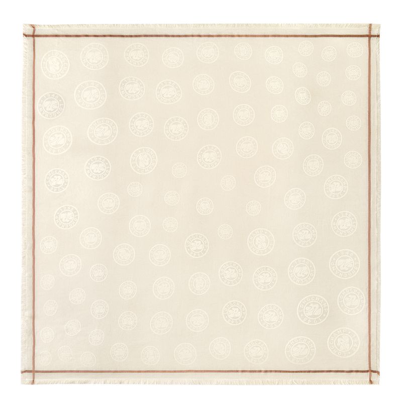 long champ La MÉdaille Shawl Cotton blend Naisten Stoles Ivory | FIKO8078