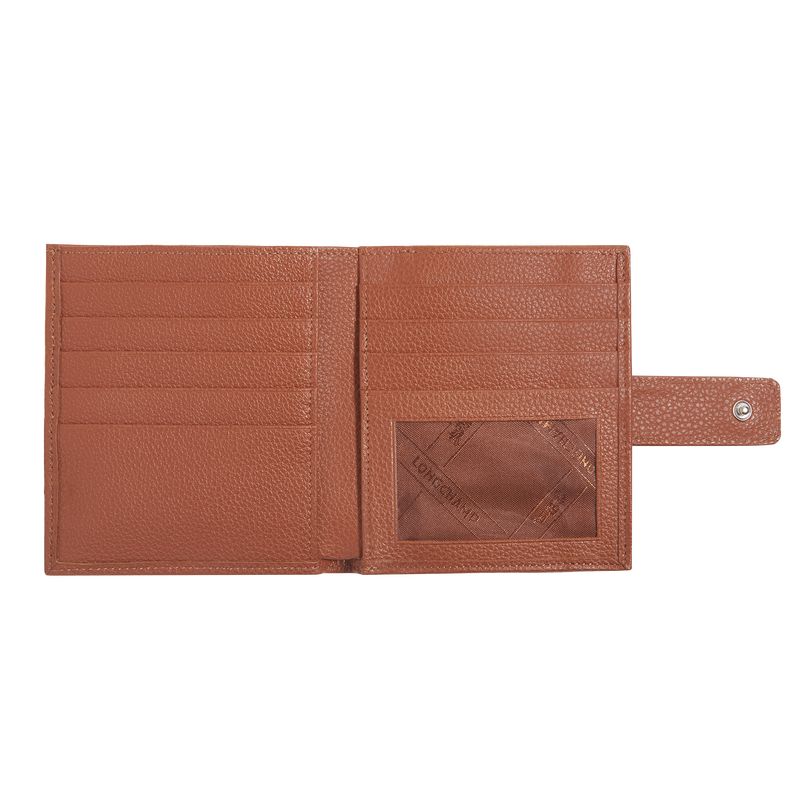 long champ Le FoulonnÉ Compact Leather Naisten Lompakko Caramel | FIWN8582