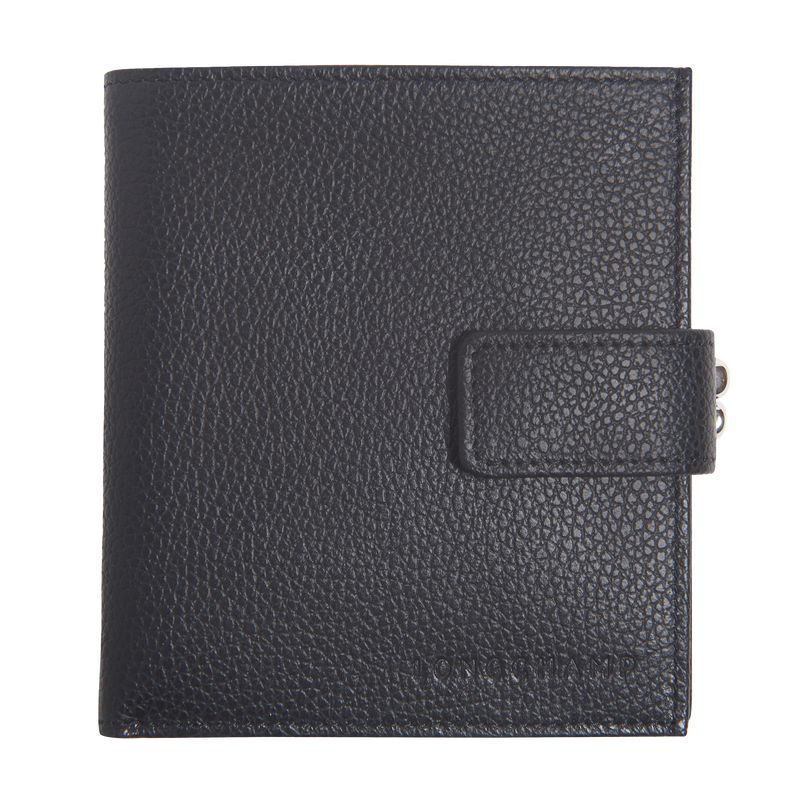 long champ Le FoulonnÉ Compact Leather Naisten Lompakko Mustat | FIQM8581