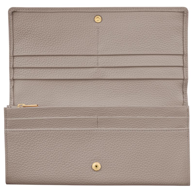 long champ Le FoulonnÉ Continental Leather Naisten Lompakko Turtledove | FIQM8580