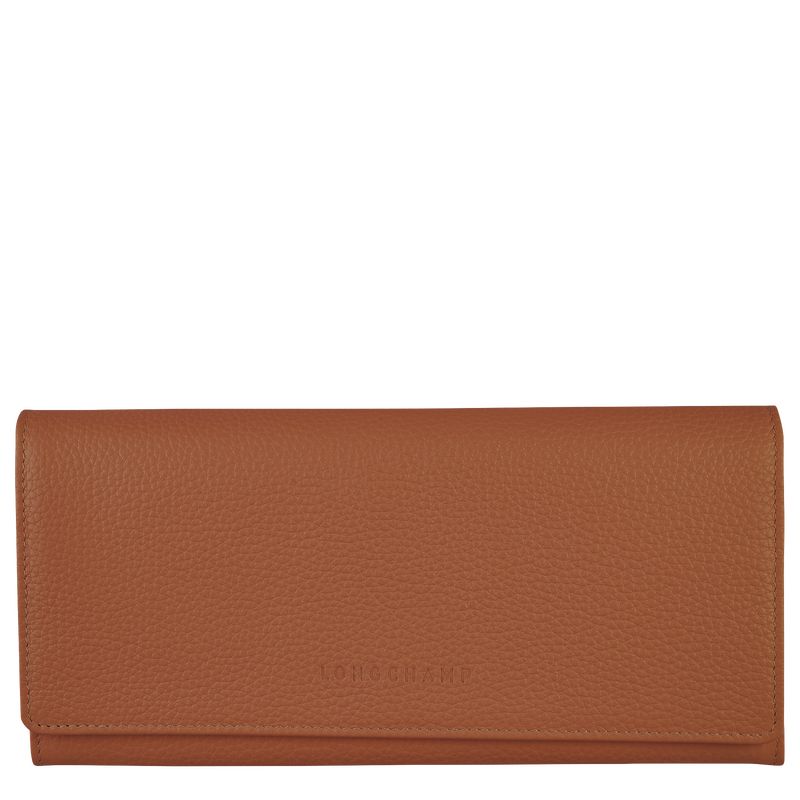 long champ Le FoulonnÉ Continental Leather Naisten Lompakko Caramel | FIRV8577