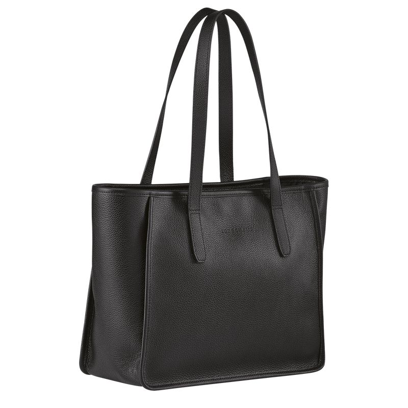 long champ Le FoulonnÉ L Tote Leather Naisten Olkalaukku Mustat | FIBE8864