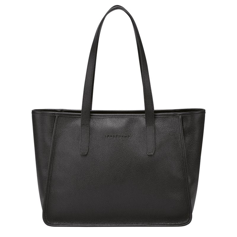 long champ Le FoulonnÉ L Tote Leather Naisten Olkalaukku Mustat | FIBE8864