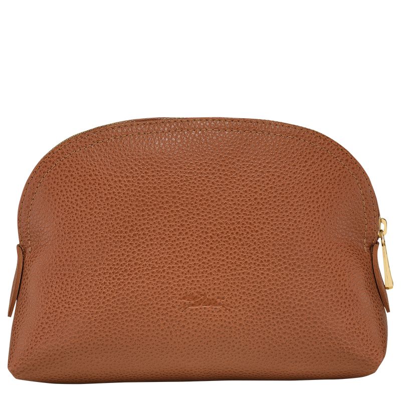 long champ Le FoulonnÉ Leather Miesten Pouches Caramel | FIPJ7342