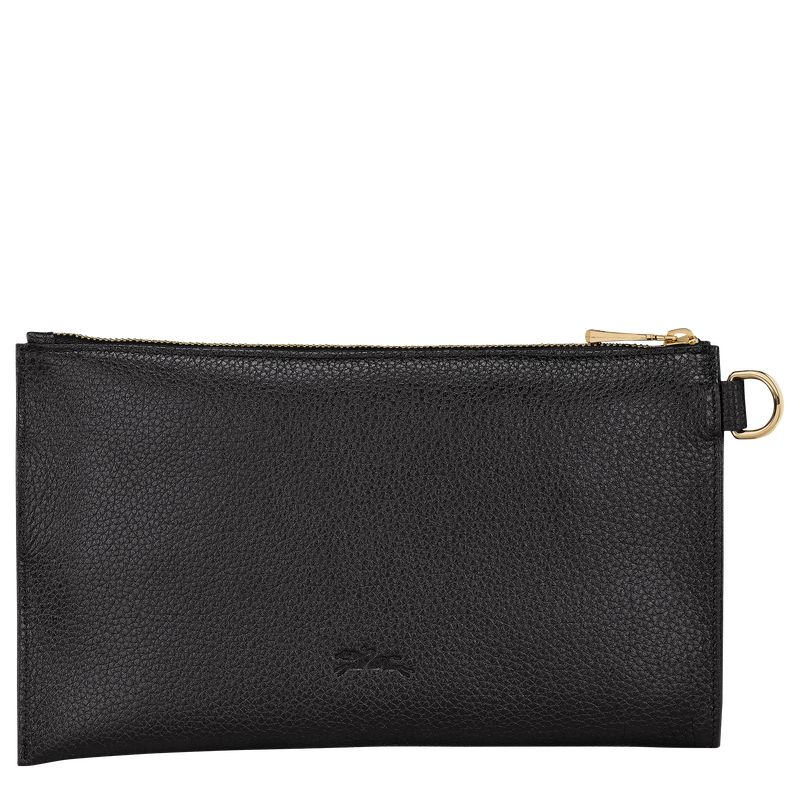 long champ Le FoulonnÉ Leather Naisten Pouches Mustat | FIGS8722