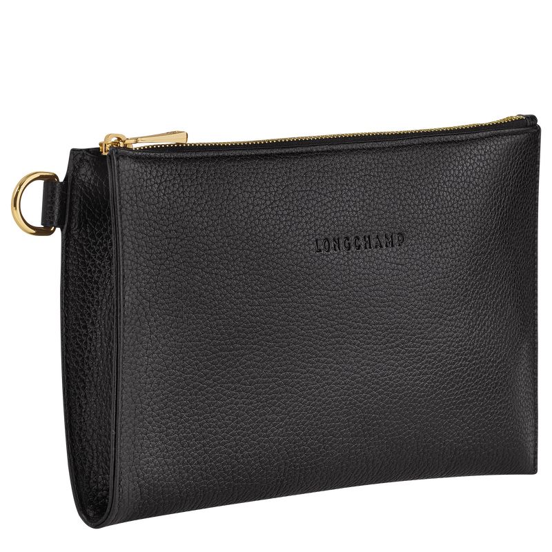 long champ Le FoulonnÉ Leather Naisten Pouches Mustat | FIWN8478