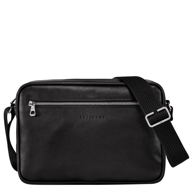 long champ Le FoulonnÉ M Camera Leather Miesten Crossbody Laukut Mustat | FIRV7589