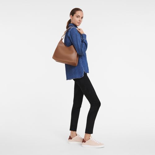 long champ Le FoulonnÉ M Hobo Leather Naisten Olkalaukku Caramel | FIFD8827