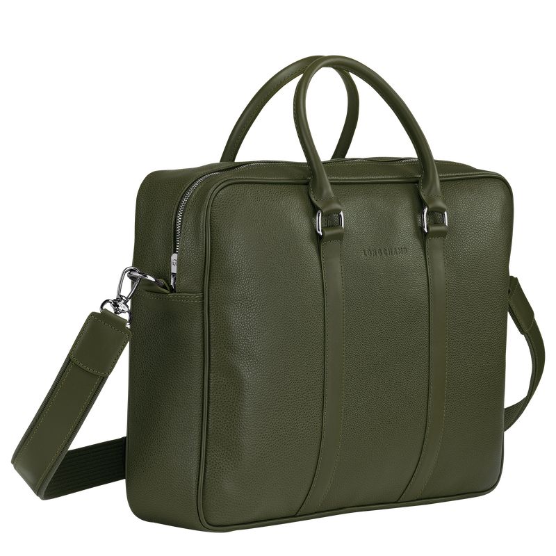 long champ Le FoulonnÉ M Leather Miesten Salkku Khaki | FIJP7628