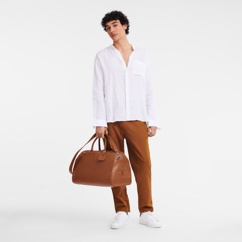 long champ Le FoulonnÉ M Leather Miesten Matkakassit Caramel | FIQM7229