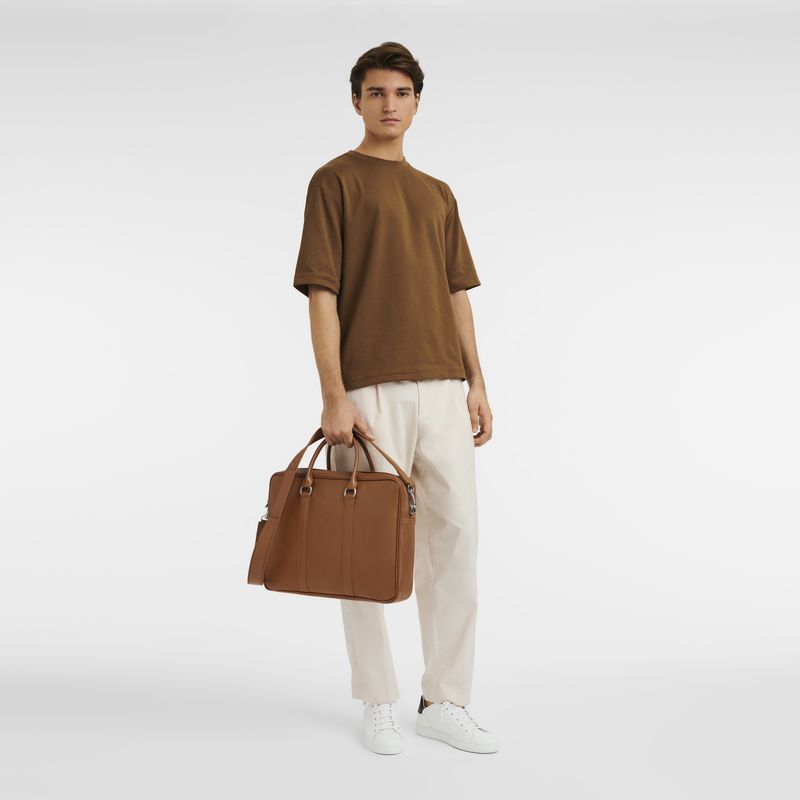 long champ Le FoulonnÉ M Leather Naisten Salkku Caramel | FIZU8665