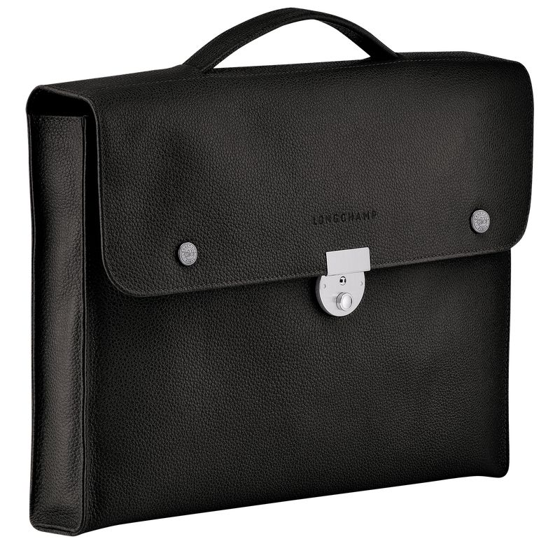 long champ Le FoulonnÉ S Leather Miesten Salkku Mustat | FIFD7631