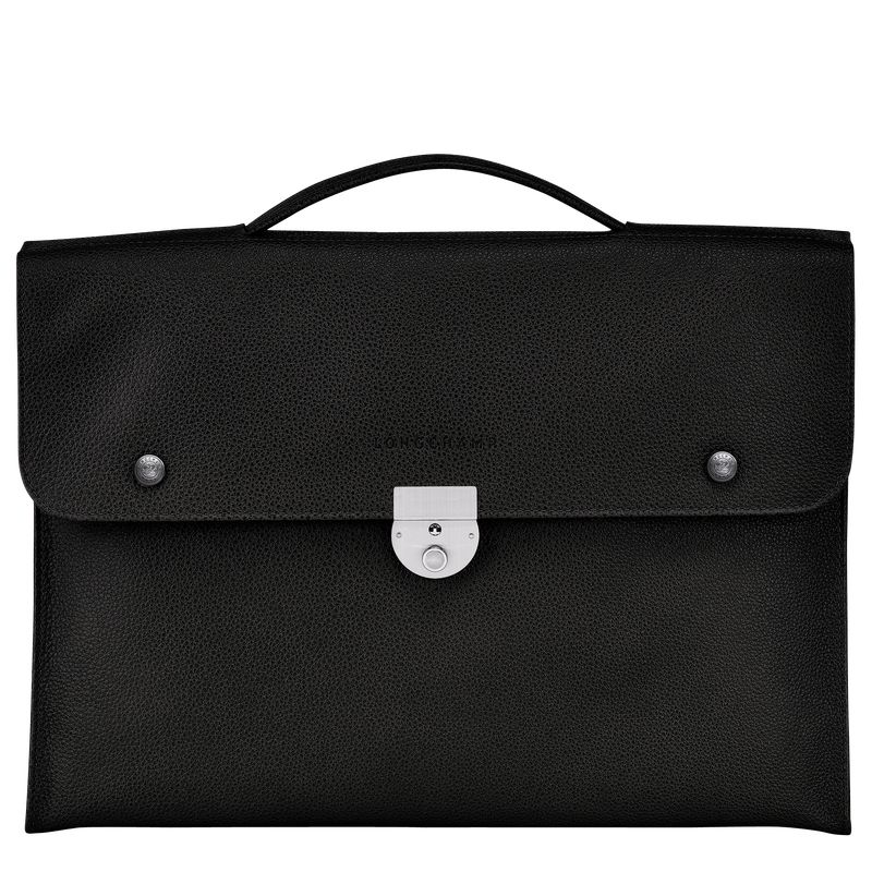 long champ Le FoulonnÉ S Leather Miesten Salkku Mustat | FIFD7631