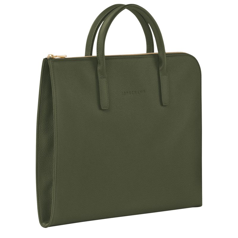 long champ Le FoulonnÉ S Leather Naisten Salkku Khaki | FIMQ8659