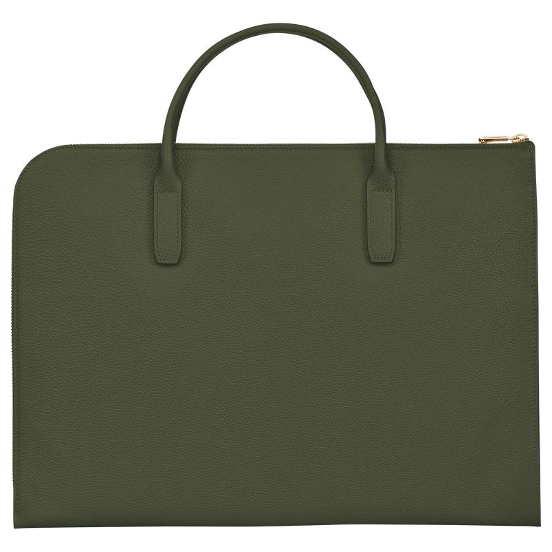 long champ Le FoulonnÉ S Leather Naisten Salkku Khaki | FIMQ8659