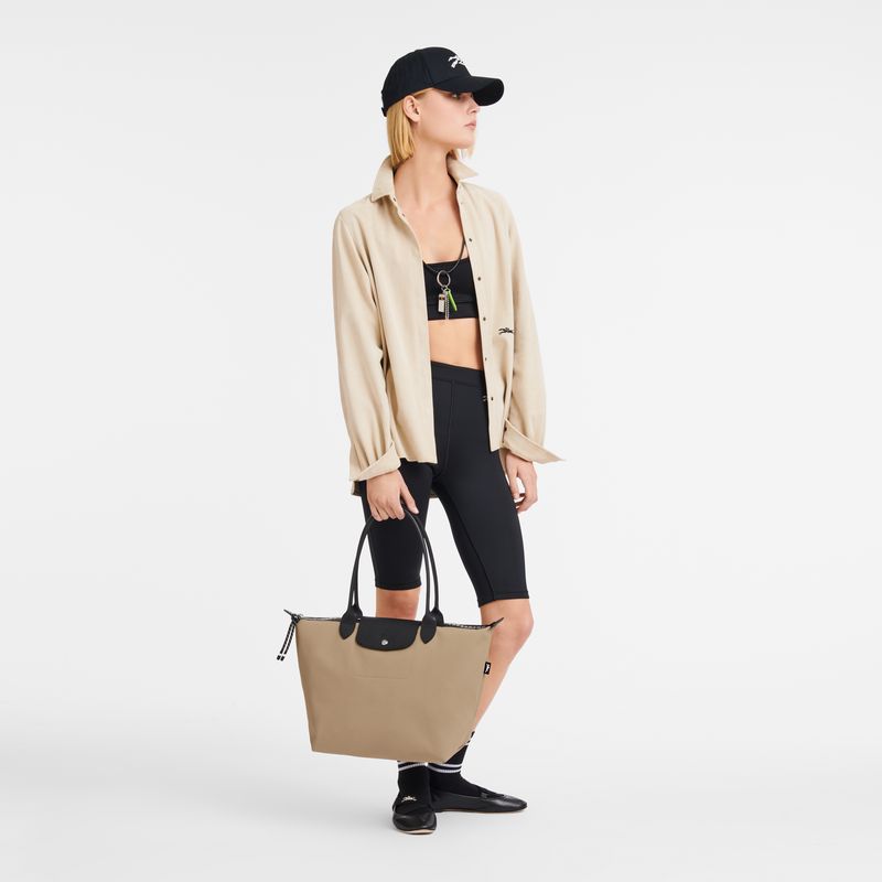 long champ Le Pliage Energy L Tote Recycled canvas Naisten Olkalaukku Clay | FITC8897