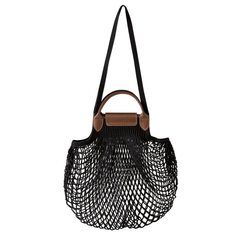 long champ Le Pliage Filet L Mesh Canvas Naisten Olkalaukku Mustat | FIRV8889