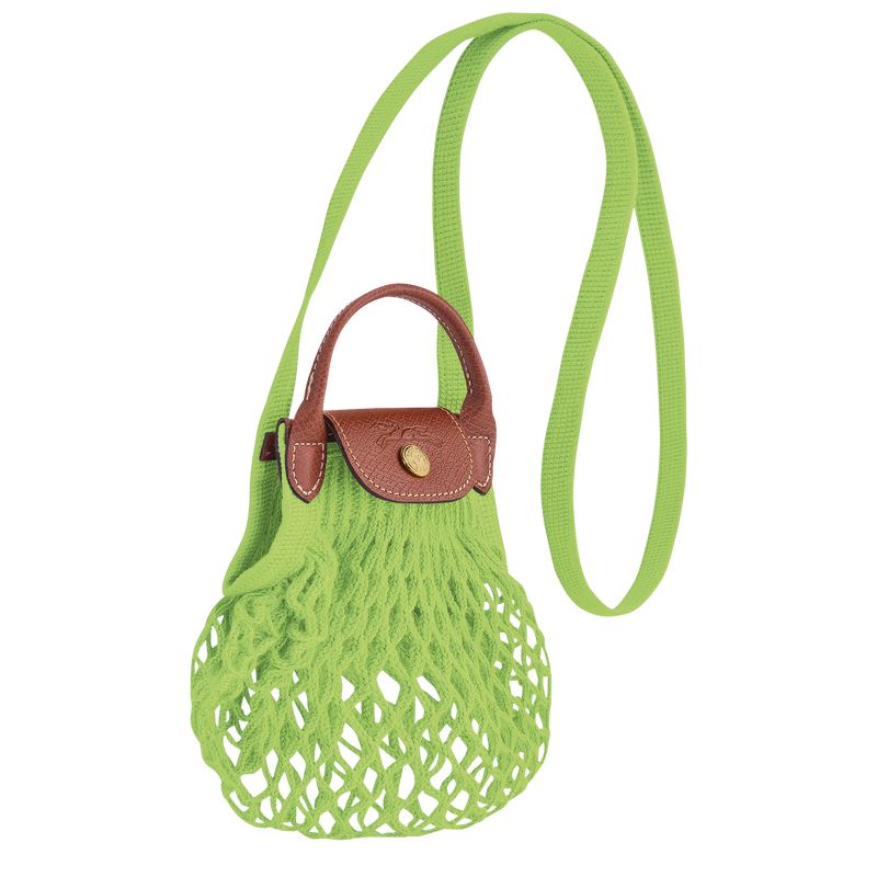 long champ Le Pliage Filet XS Mesh Canvas Naisten Crossbody Laukut Vihreä Vaalean | FINW9024