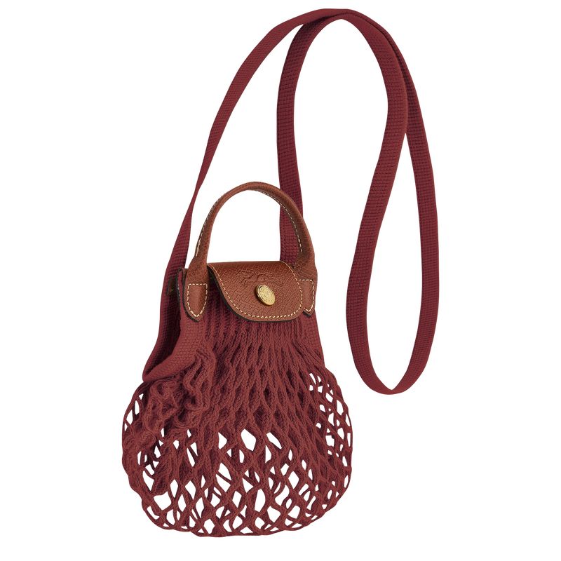 long champ Le Pliage Filet XS Mesh Canvas Naisten Crossbody Laukut Mahogany | FIMQ9023