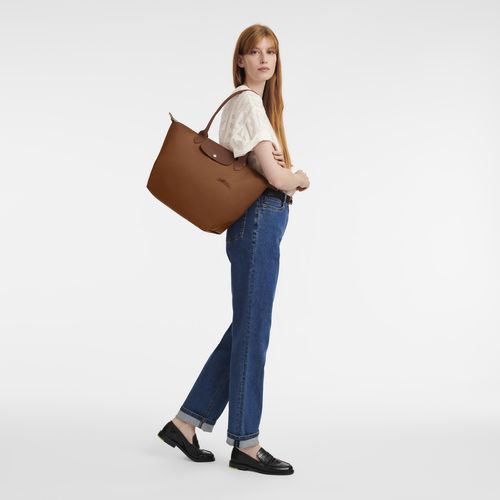 long champ Le Pliage Green L Tote Recycled canvas Naisten Olkalaukku Cognac | FIMQ8815