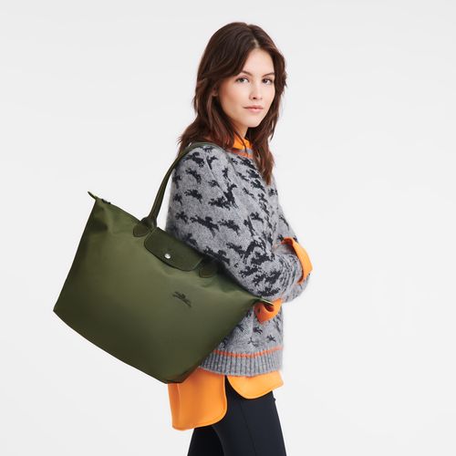 long champ Le Pliage Green L Tote Recycled canvas Naisten Olkalaukku Forest | FIQM8789