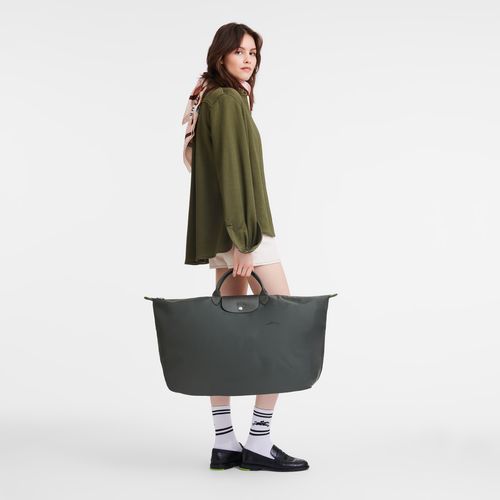 long champ Le Pliage Green M Recycled canvas Miesten Matkakassit Graphite | FIPJ7186