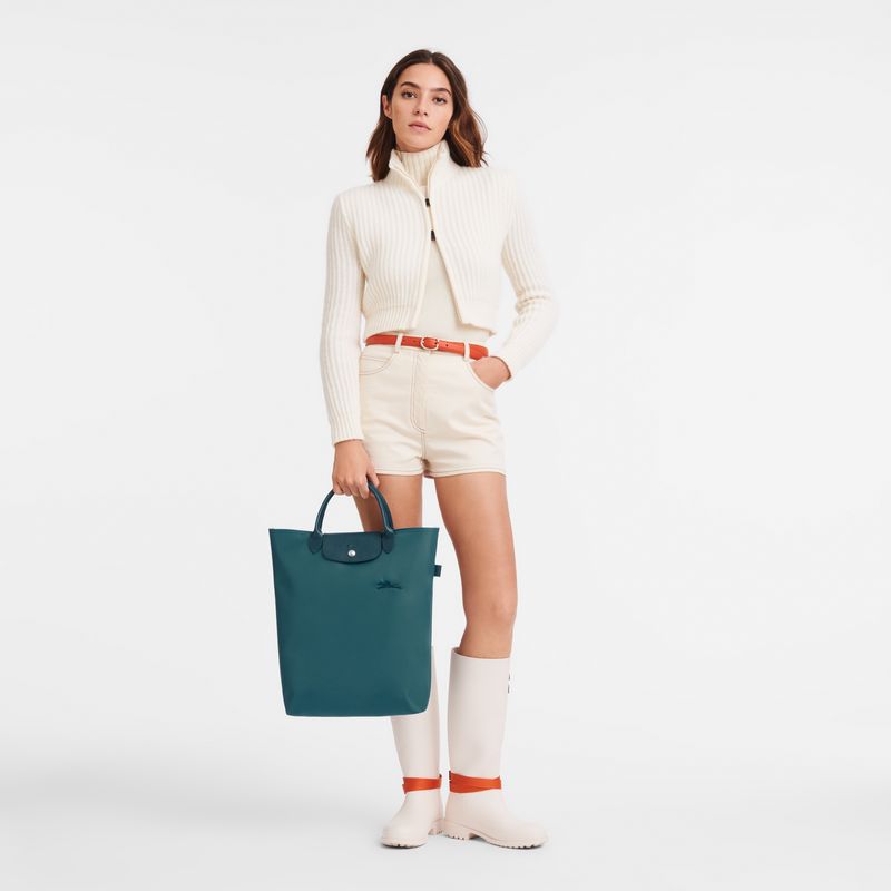 long champ Le Pliage Green M Tote Canvas Miesten Käsilaukku Sinivihreä | FIGS7503