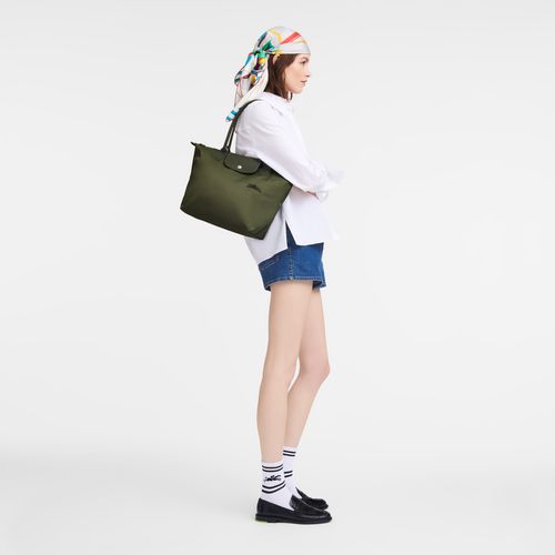 long champ Le Pliage Green M Tote Recycled canvas Naisten Olkalaukku Forest | FIWN8787